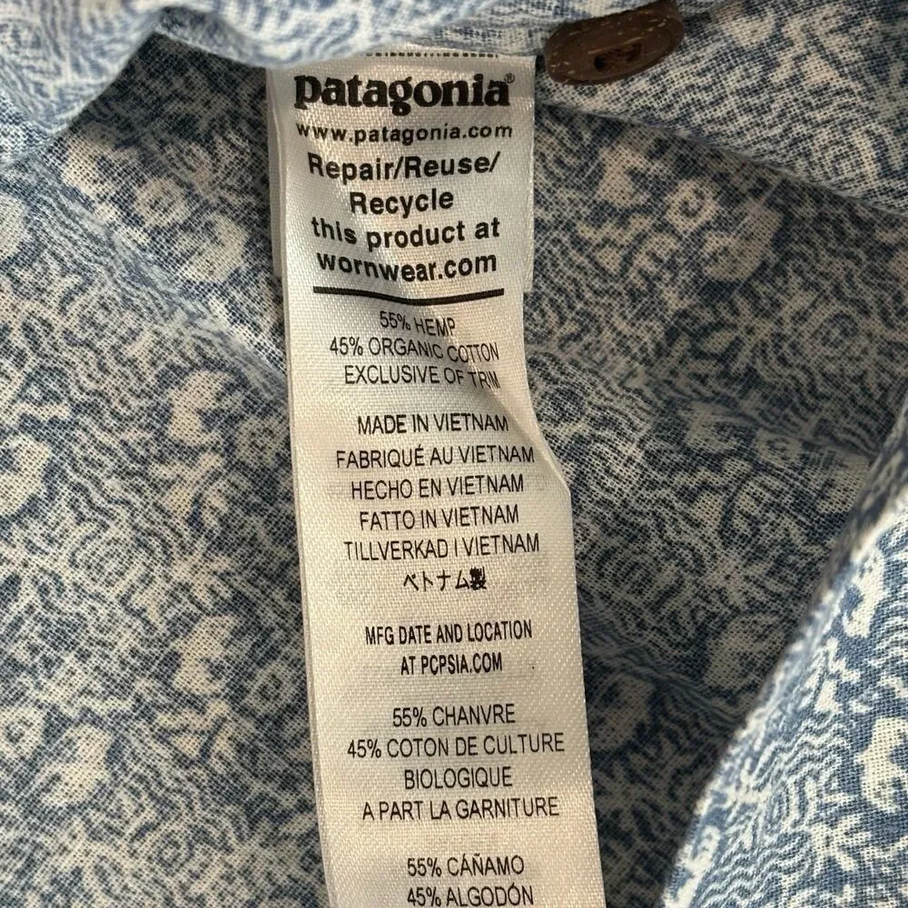 Patagonia Back Step S/S Shirt Mens Small NWT Mountain Breeze/Still Blue Outdoors - Picture 5 of 6